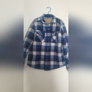 Eddie Bauer Boy's nap Button Sherpa Lined Shirt  Jacket